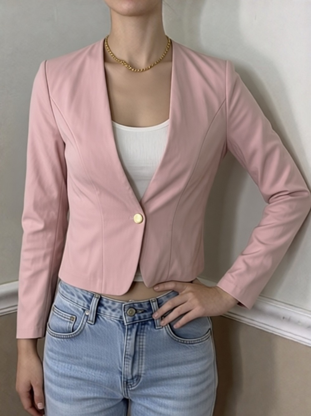 🎉 2 for $20! NWT Fashion Nova Blush Pink Single-Button Tailored Blazer - small